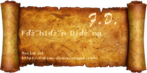Fábián Diána névjegykártya